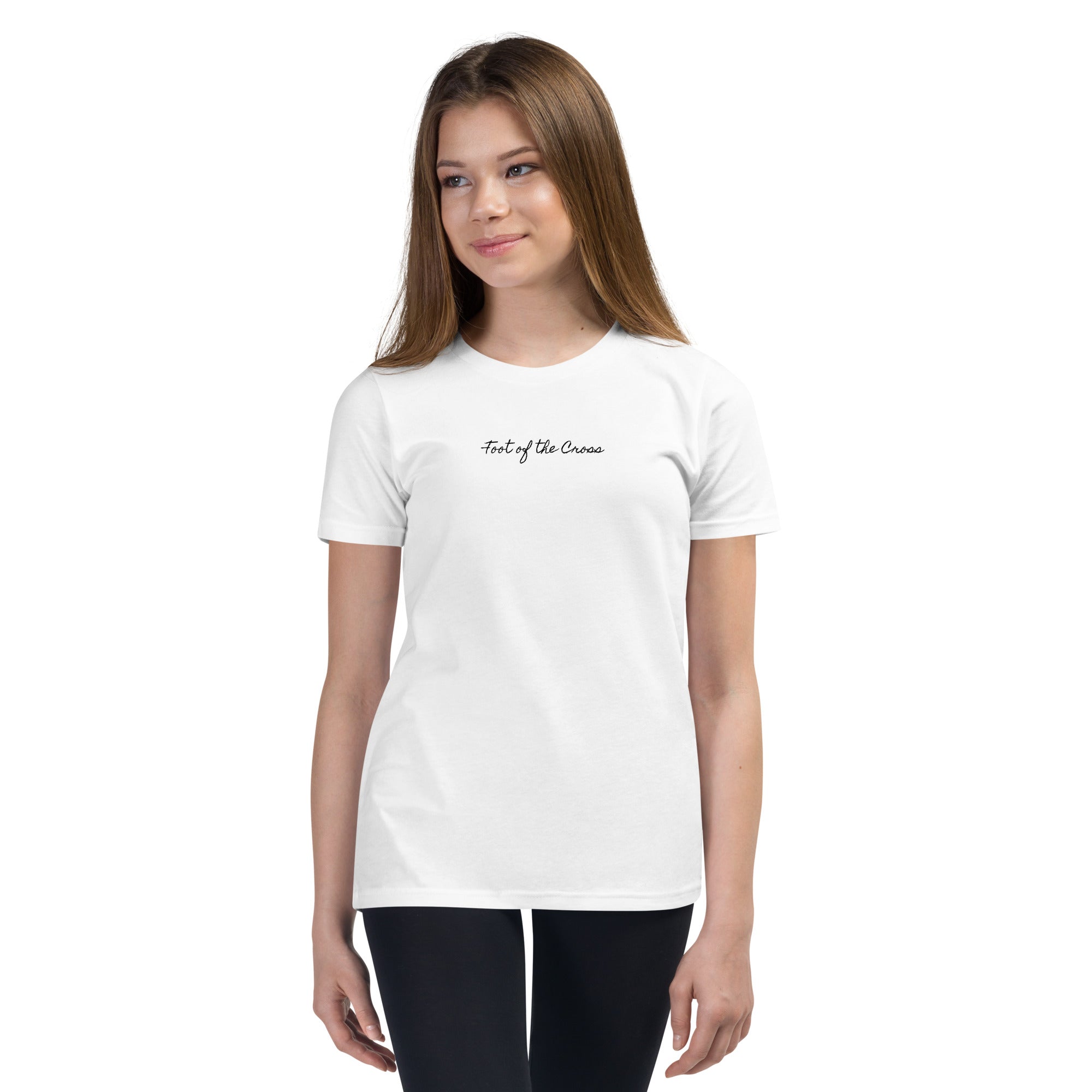 Girl's Youth Short Sleeve T-Shirt - Foot of the Cross