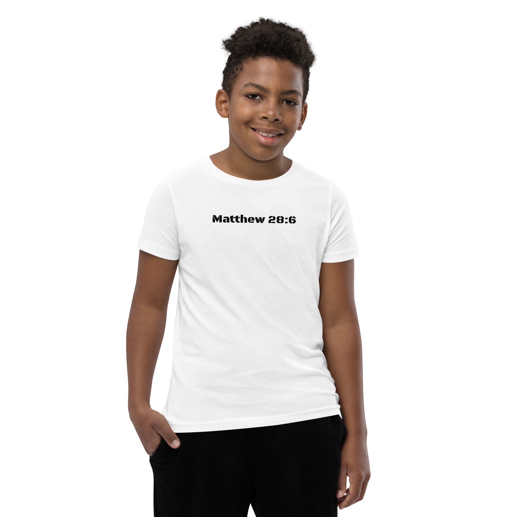 Boy's Youth Short Sleeve T-Shirt - Matthew 28:6